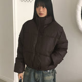 Yukan Matt Basic Oversized Fit Short Padded Jacket