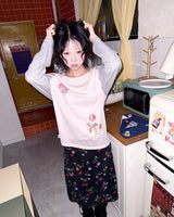 (2color) Soft Tulip Raglan Sheer Long Sleeve Tee