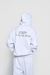 24FW アップサイドダウンロゴナッピングズリーフーディーメランジ