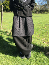 [Detachable] Dot Wrap Skirt Sweatpants (2c)