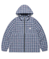 HOODED CHECK WIND BREAKER BLUE(CV2FSUB962A)