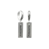 [Silver925] BlackPurple Minimal Tag Earrings
