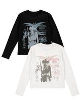 SEXXDEVIL "COMBAT"グラフィック 長袖Tシャツ