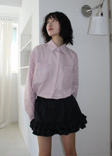 STRIPE FRILL SHIRT