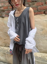 Libe Vintage Button Layered Sleeveless