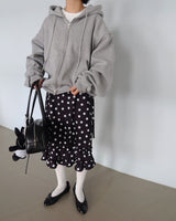 Dot Polka Dot Back Banding Midi Skirt