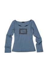 レースフレームTシャツ #ブルー