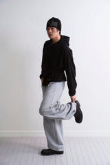 GRID HOOD ANORAK BLACK