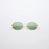 Vatic 1980 Authentic gold frame design octagonal glasses Gold Sunset orange lenses