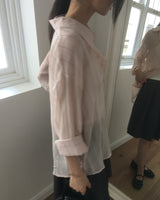 Netin Overfit See-Through Stripe Shirt