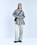 87-STAN091 Misty Forest OverFit Pocket Long-Sleeved Check Shirt