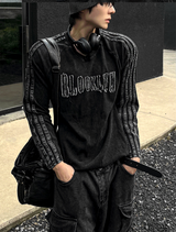 Vネックピグメントトラックブルックリン長袖Tシャツ