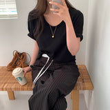 [BELLIDE MADE] ロールアップUネックショートスリーブドtシャツ