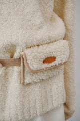 Boucle suede belt bag (Ivory)