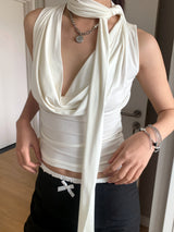 Blissing Scarf Sleeveless T-shirt