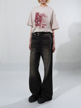 (UNISEX) メゾンロングブーツカットデニム
