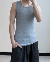 Cutting Line Ribbed Sleeveless Top