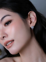 RV-DQ Pave Chain Earrings_Silver