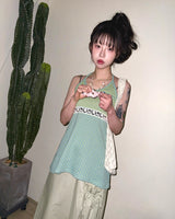 (2color) Dot Stripe Lace Halterneck Mini Dress
