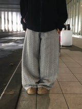 Mono Cable Quilted Wide Pants (4c)