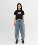 キャッチング アイ クロップ T シャツ ブラック