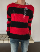 25FW★ [LANARCH] Destroyed Stripe Knit