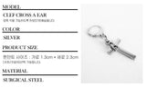 Men's Cross Earring Surgical Steel_CLEF CROSS A EAR
