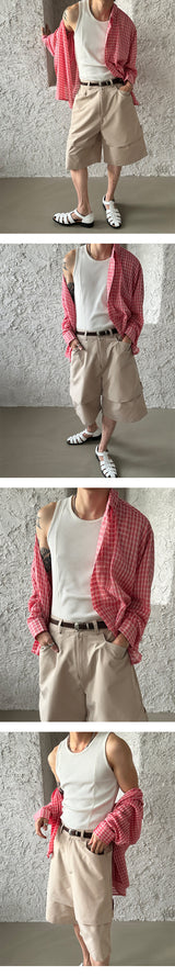 [S/S] Beach check overfit shirts (3color)