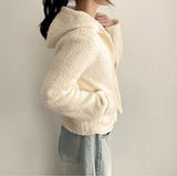 Liat Pocket Point Fluffy Fleece Hooded Zip-Up