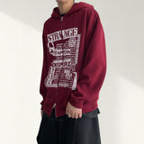Menon Vintage Print Two Way Boxy Fit Knitted Hooded Zip-Up
