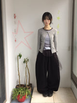 シースルーフリルスリーブレス