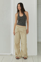 BELT LAYER PANTS / BEIGE