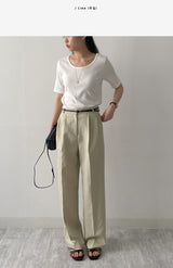 Ber Linen Two Tuck Wide Slacks