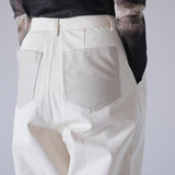 fake leather switching pants