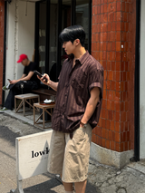 サカストライプショートスリーブシャツ