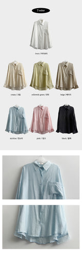 Mikan Charles ルーズフィットポケットシャツ south