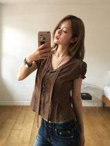 Walnut tie blouse