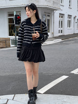 Clang wool striped cardigan