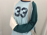 Number-printed color long sleeve