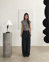 Pinstripe wide slacks
