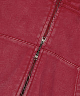 WASHED CUT OFF APPLIQUE HOOD ZIP UP