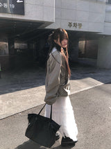 ペブルティアードフリルレースチュールロングスカート