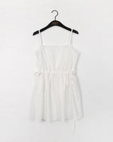 Muke Pintuck Lace String Vacation-Look Sleeveless Dress