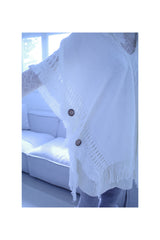 Bohem tassel button knit cape