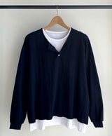 ASCLO レイヤードヘンリーネックTシャツ (3color)