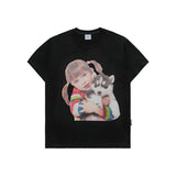 24FW ドッグハグガールベビーフェイス半袖Tシャツ (OVERSEAS EXCLUSIVE) ブラック