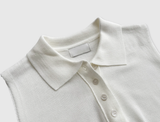 Weekly Half-Open Collar Sleeveless Knit / 2 colors