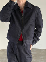 Herringbone denim crop jacket(2color)