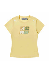 プレイドパッチスリムクロップTシャツ