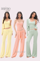 Roena pad sleeveless flare training set-up( cardigan)